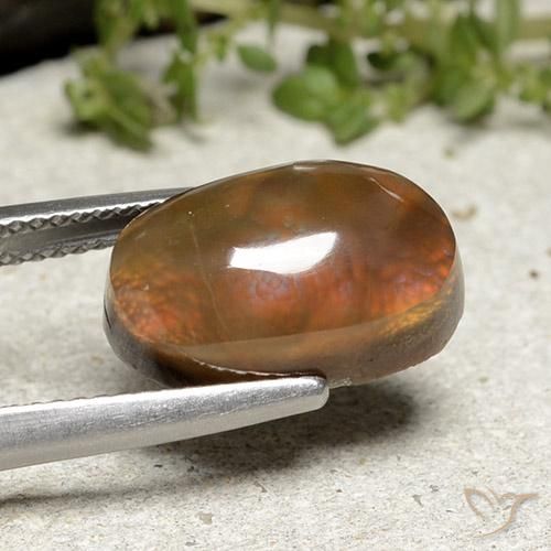Agate de feu Multicolore naturelle ovale, 6.66 ct, Opaque