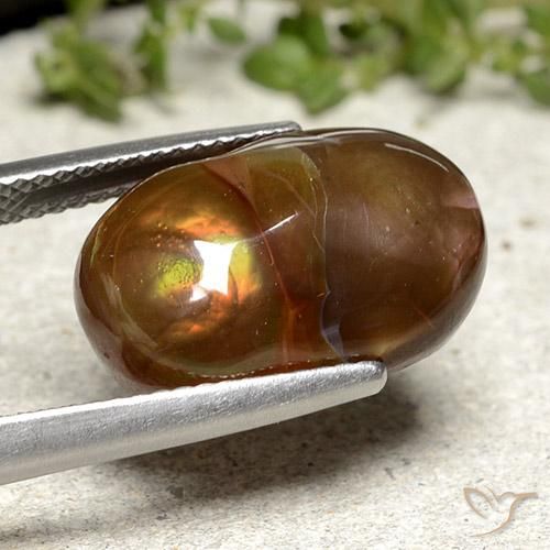 Agate de feu Multicolore naturelle Fantaisie, 7.57 ct, Opaque