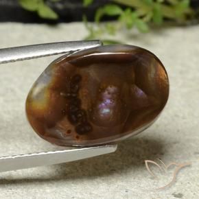 Agate de feu Multicolore naturelle ovale, 7.65 ct, Opaque