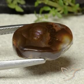 Agate de feu Multicolore naturelle ovale, 7.65 ct, Opaque