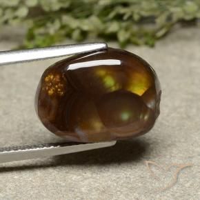 Agate de feu Multicolore naturelle Fantaisie, 7.95 ct, Opaque