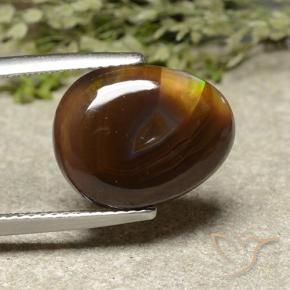 Agate de feu Multicolore naturelle En forme de poire, 5.43 ct, Opaque