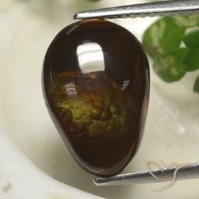 Agate de feu Multicolore naturelle En forme de poire, 5.43 ct, Opaque