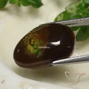 Agate de feu Multicolore naturelle En forme de poire, 5.43 ct, Opaque