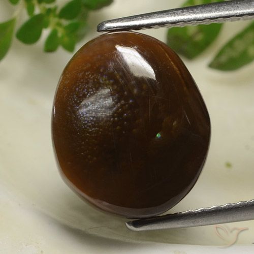 5.83ct Naturel Multicolore Agate de feu, ovale, Opaque