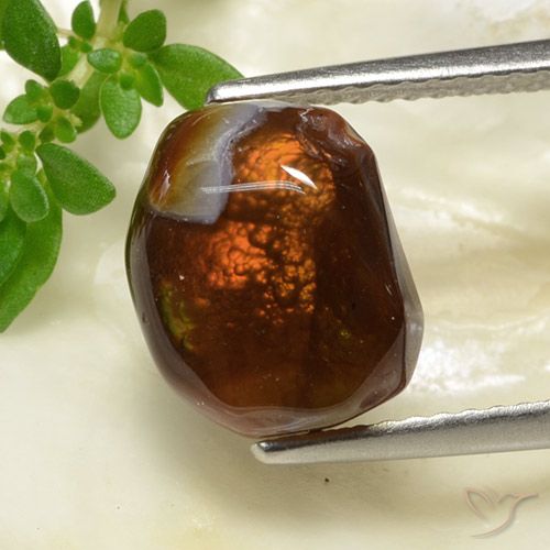 3.52ct Naturel Multicolore Agate de feu, Fantaisie, Opaque