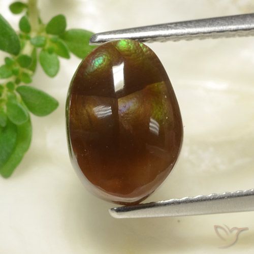 3.36ct Naturel Multicolore Agate de feu, ovale, Opaque