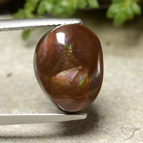 7.46ct Naturel Multicolore Agate de feu, ovale, Opaque