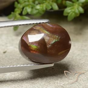 Agate de feu Multicolore naturelle ovale, 7.46 ct, Opaque