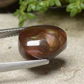 Agate de feu Multicolore naturelle ovale, 7.46 ct, Opaque