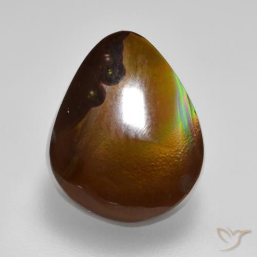 5.78ct Naturel Multicolore Agate de feu, En forme de poire, Opaque