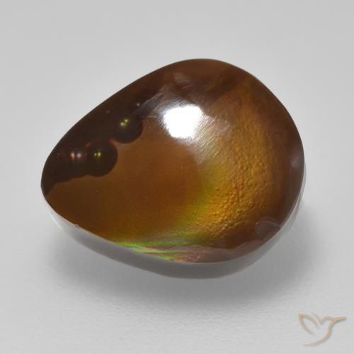 Agate de feu Multicolore naturelle En forme de poire, 5.78 ct, Opaque