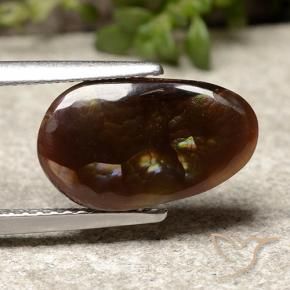 Agate de feu Multicolore naturelle ovale, 2.38 ct, Opaque