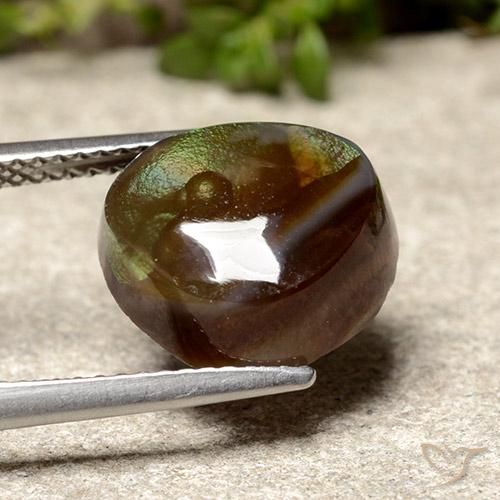 Agate de feu Multicolore naturelle Fantaisie, 5.77 ct, Opaque