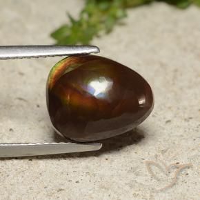 Agate de feu Multicolore naturelle Fantaisie, 4.86 ct, Opaque