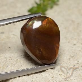 Agate de feu Multicolore naturelle En forme de poire, 5.70 ct, Opaque