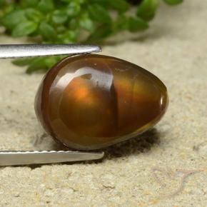 Agate de feu Multicolore naturelle En forme de poire, 5.57 ct, Opaque