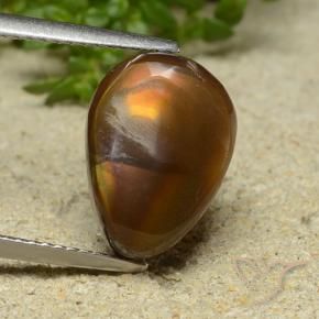 Agate de feu Multicolore naturelle En forme de poire, 5.57 ct, Opaque