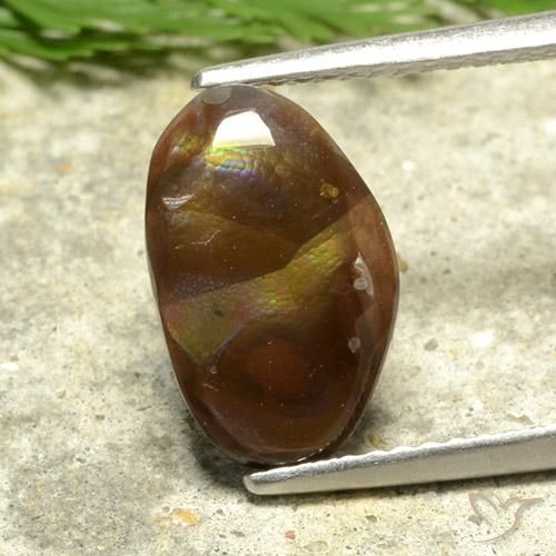 2.52ct Naturel Multicolore Agate de feu, Fantaisie, Opaque