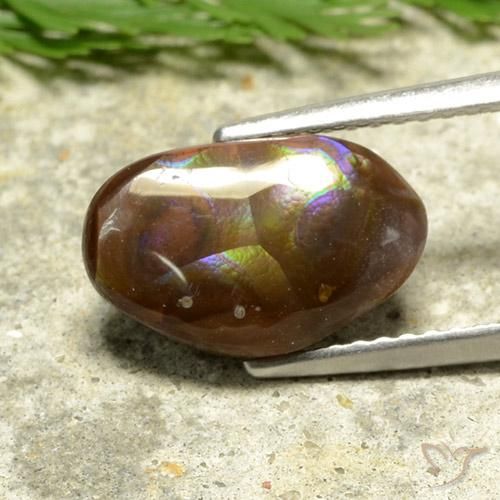 Agate de feu Multicolore naturelle Fantaisie, 2.52 ct, Opaque