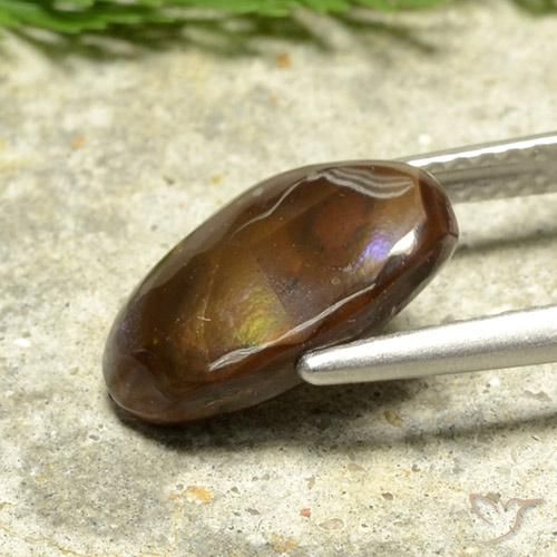 Agate de feu Multicolore naturelle Fantaisie, 2.52 ct, Opaque