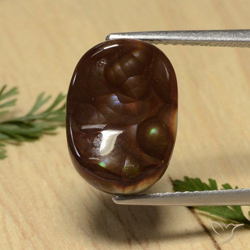 4.65ct Naturel Multicolore Agate de feu, ovale, Opaque