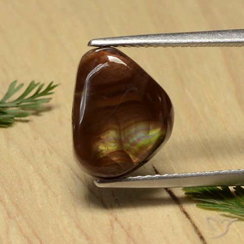 3.94ct Naturel Multicolore Agate de feu, Trillion, Opaque