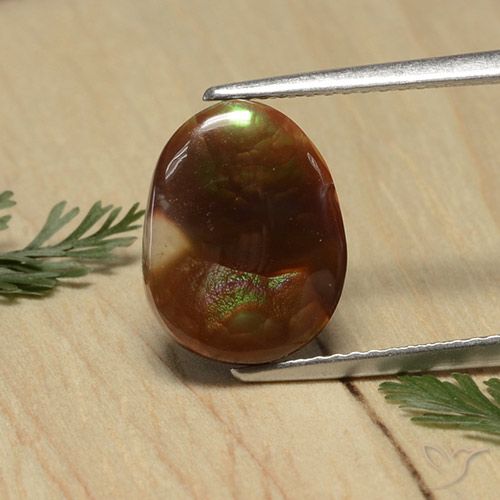 3.74ct Naturel Multicolore Agate de feu, ovale, Opaque
