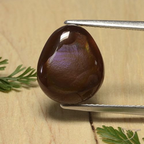 Agate de feu Multicolore naturelle En forme de poire, 4.68 ct, Opaque