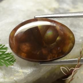 Agate de feu Multicolore naturelle ovale, 8.81 ct, Opaque