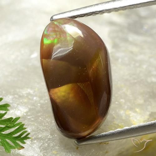 4.21ct Naturel Multicolore Agate de feu, Fantaisie, Opaque