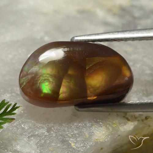 Agate de feu Multicolore naturelle Fantaisie, 4.21 ct, Opaque