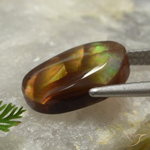 Agate de feu Multicolore naturelle Fantaisie, 4.21 ct, Opaque