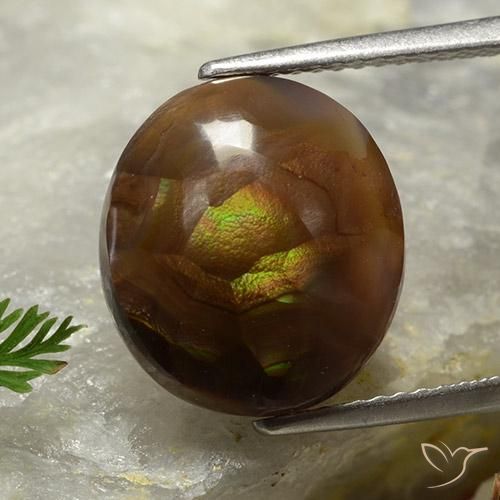 7.18ct Naturel Multicolore Agate de feu, ovale, Opaque