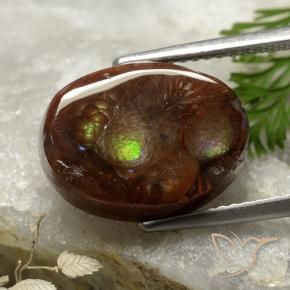 Agate de feu Multicolore naturelle Coupe ovale, 6.00 ct, Opaque