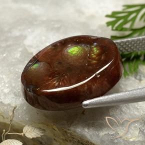 Agate de feu Multicolore naturelle Coupe ovale, 6.00 ct, Opaque