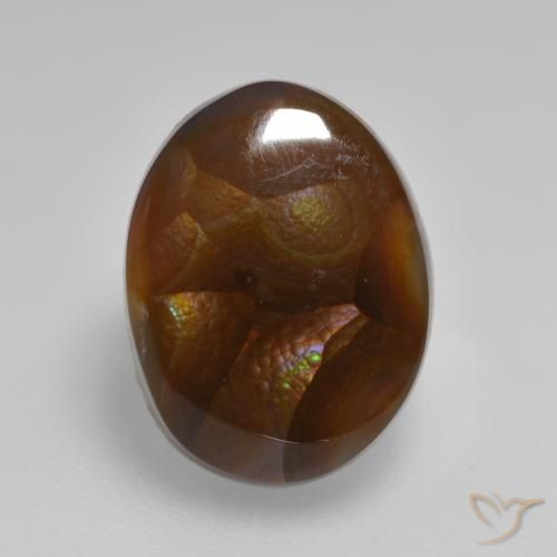 6.40ct Naturel Multicolore Agate de feu, ovale, Opaque