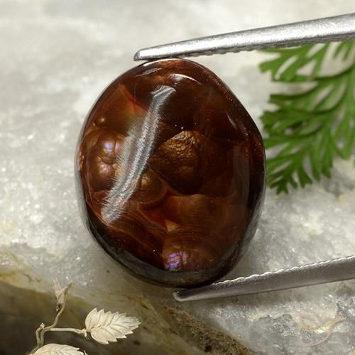 6.65ct Naturel Multicolore Agate de feu, ovale, Opaque