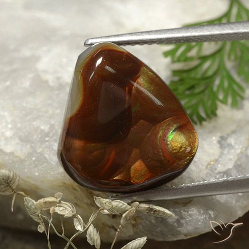 7.71ct Naturel Multicolore Agate de feu, Fantaisie, Opaque