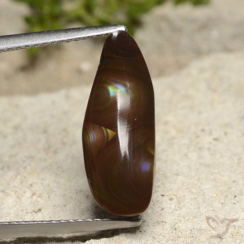 5.21ct Naturel Multicolore Agate de feu, Fantaisie, Opaque