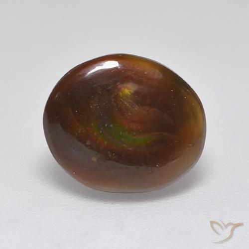 Agate de feu Multicolore naturelle ovale, 2.83 ct, Translucide