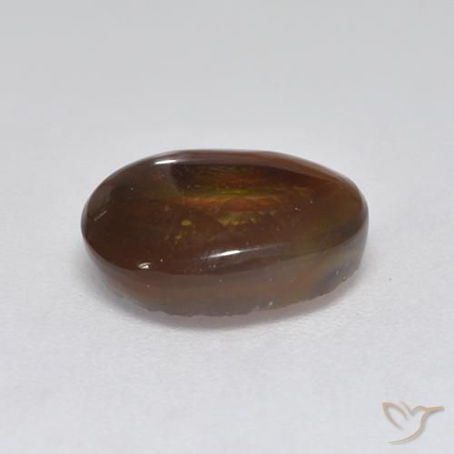 Agate de feu Multicolore naturelle ovale, 2.83 ct, Translucide