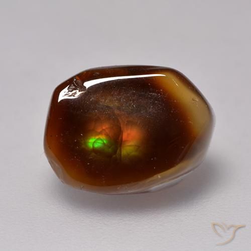 Agate de feu Multicolore naturelle Fantaisie, 4.10 ct, Translucide