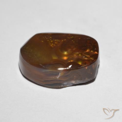 Agate de feu Multicolore naturelle Fantaisie, 7.96 ct, Opaque