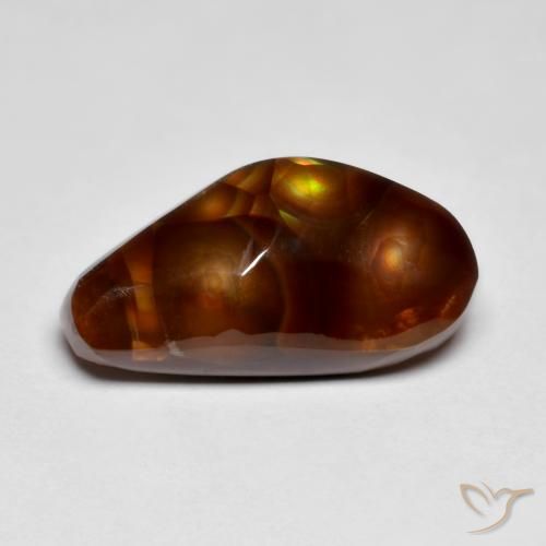 7.24ct Naturel Multicolore Agate de feu, Fantaisie, Opaque
