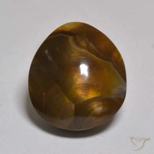 Agate de feu Multicolore naturelle Fantaisie, 7.09 ct, Opaque