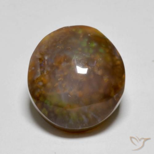 Agate de feu Multicolore naturelle ovale, 11.47 ct, Translucide