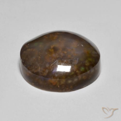 Agate de feu Multicolore naturelle ovale, 11.47 ct, Translucide