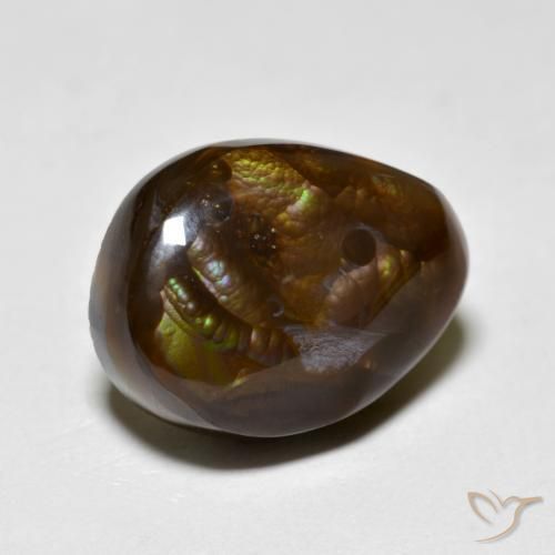 Agate de feu Multicolore naturelle Fantaisie, 8.92 ct, Opaque