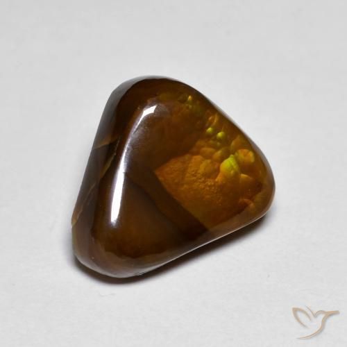 Agate de feu Multicolore naturelle Trillion, 4.36 ct, Opaque